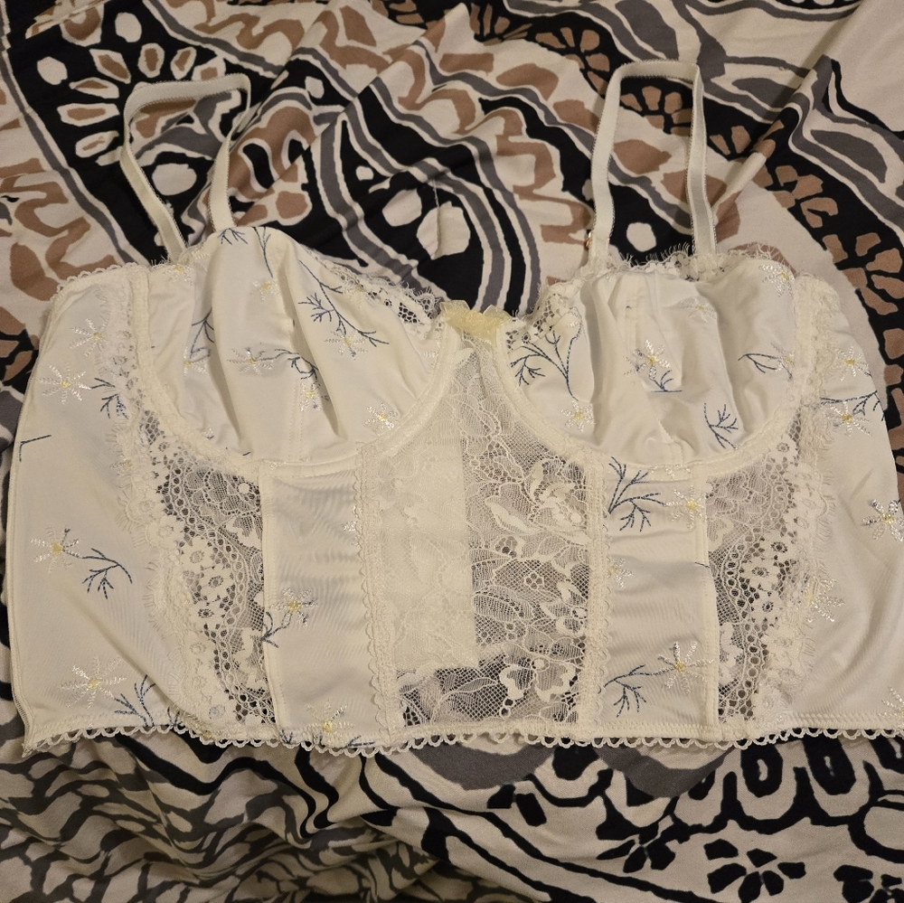 NET Floral Lace Embroidered Women's Top